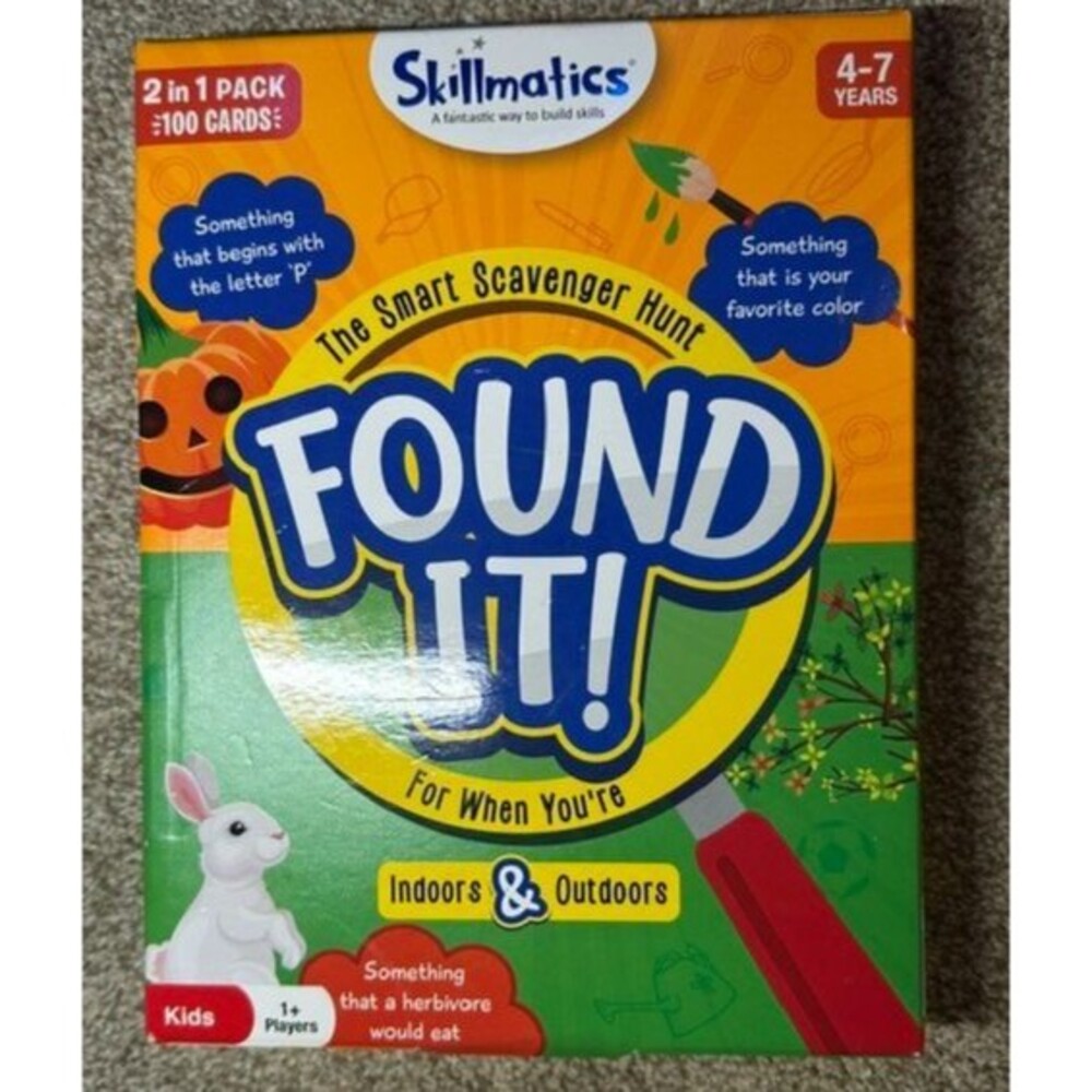 Skillmatics Found It 2 in 1 Pack 100 Cards Scavenger Hunt Game Ages 4-7 EUC